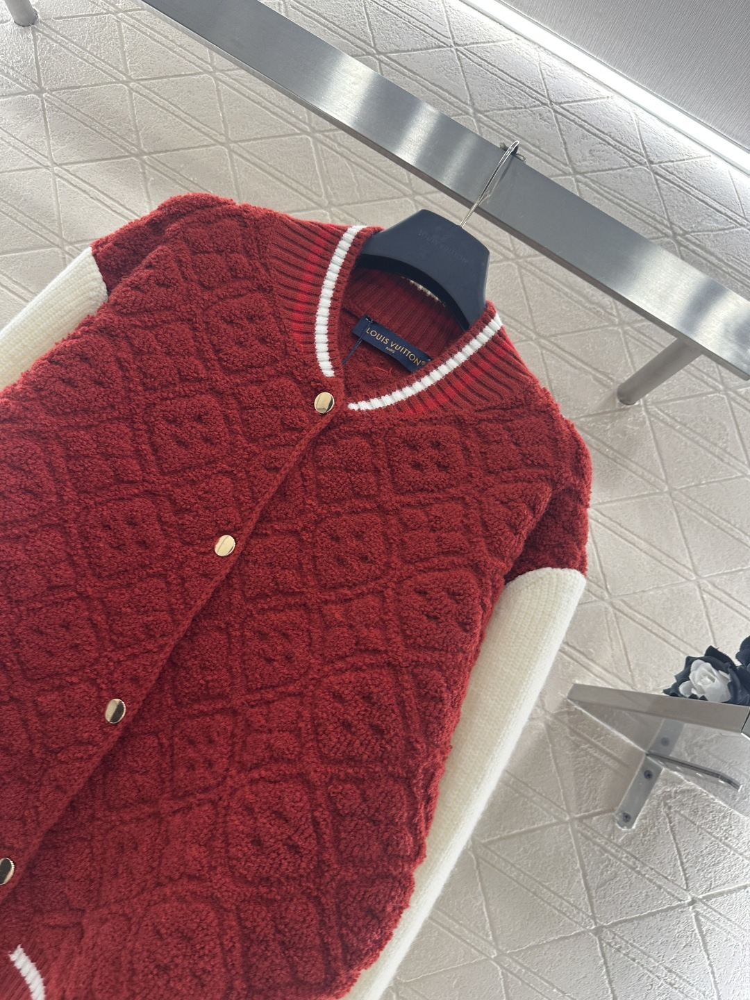 ♥Louis Vuitto*♥2025新品上架 提花针织拉链棒球拼色外套滑雪🎿系列#定制YB羊毛纱线织造