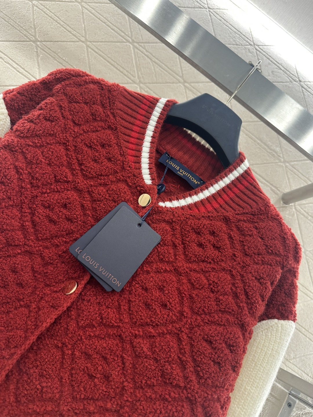 ♥Louis Vuitto*♥2025新品上架 提花针织拉链棒球拼色外套滑雪🎿系列#定制YB羊毛纱线织造