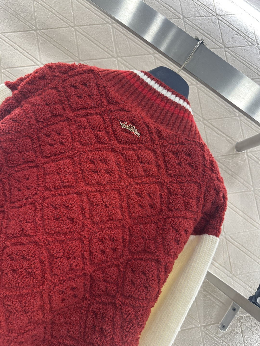 ♥Louis Vuitto*♥2025新品上架 提花针织拉链棒球拼色外套滑雪🎿系列#定制YB羊毛纱线织造