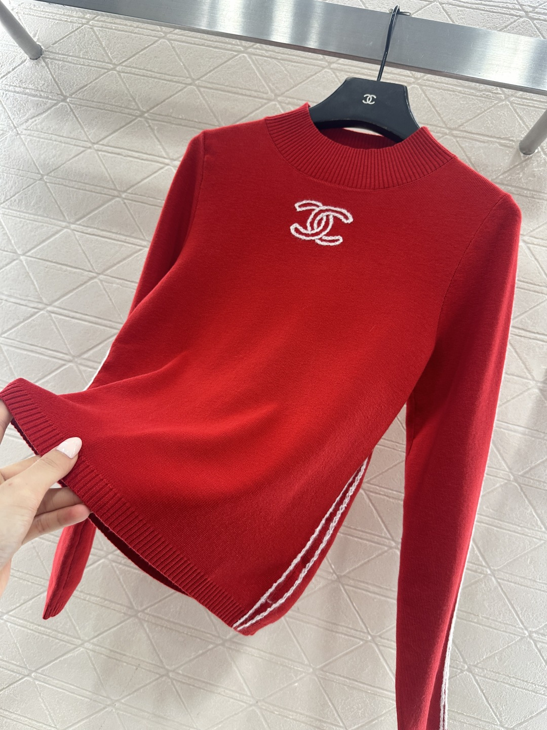 ♥Chane*♥2025新品上架 立领针织打底25coco滑雪🎿系列#定制YB羊毛纱线织造，质感细腻，穿