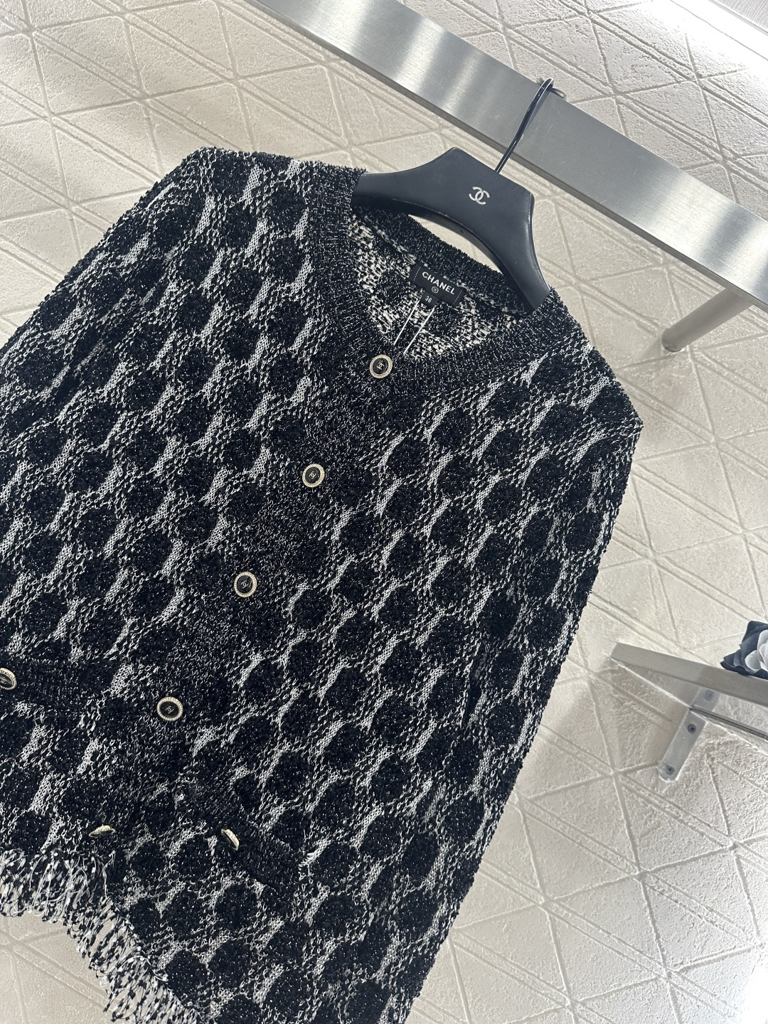 ♥Chane*♥2026新品上架 流苏针织开衫定制YB棉毛纱线织造，质感细腻，舒适好穿，圆领针织开衫剪裁