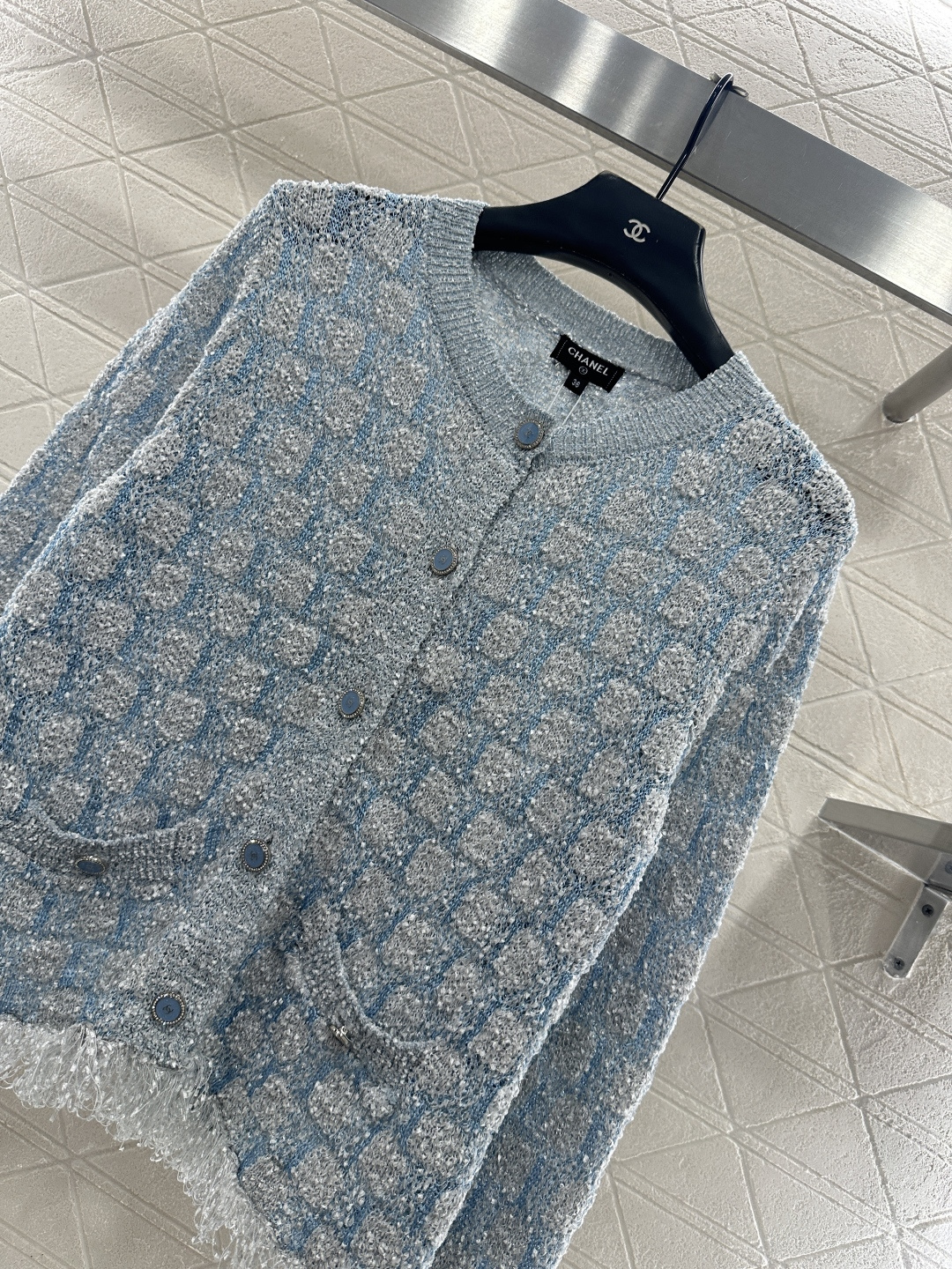 ♥Chane*♥2026新品上架 流苏针织开衫定制YB棉毛纱线织造，质感细腻，舒适好穿，圆领针织开衫剪裁