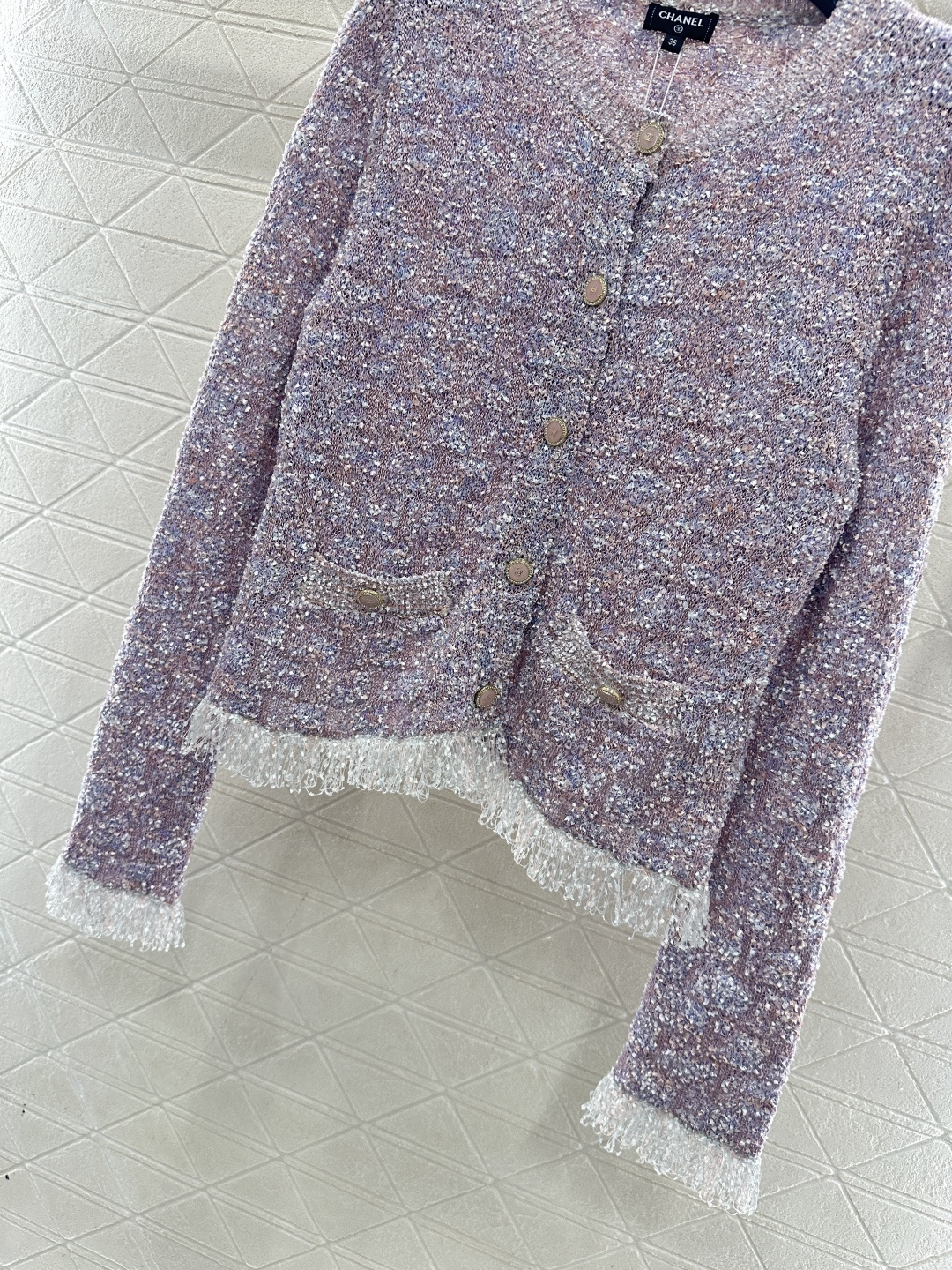 ♥Chane*♥2026新品上架 流苏针织开衫定制YB棉毛纱线织造，质感细腻，舒适好穿，圆领针织开衫剪裁