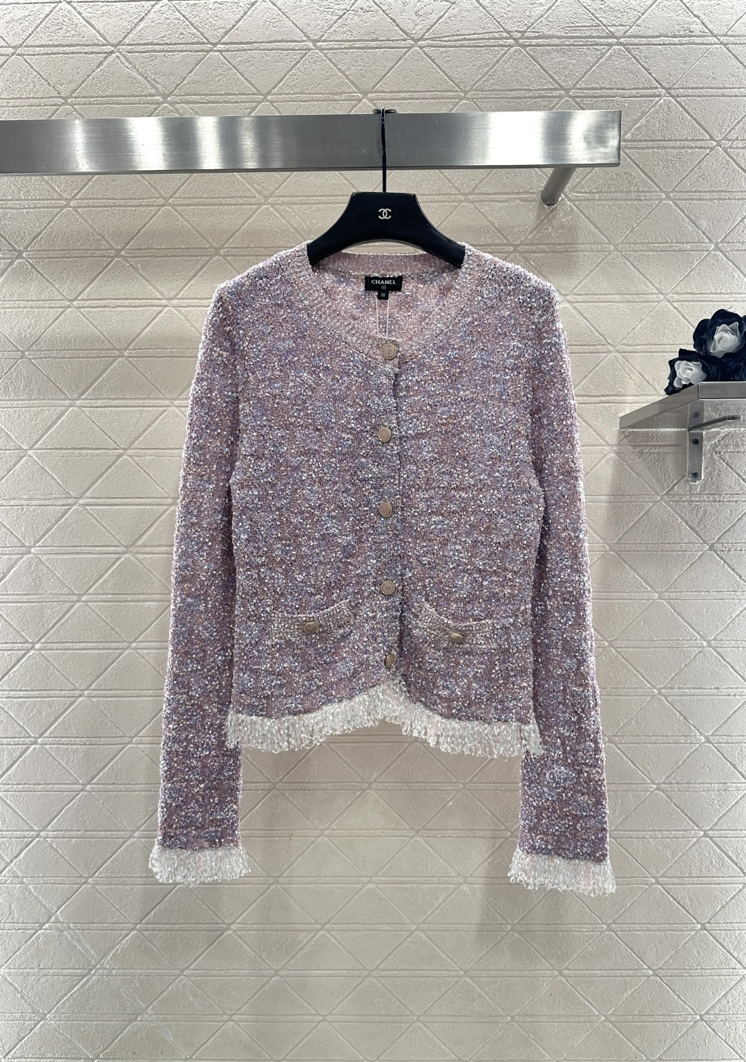 ♥Chane*♥2026新品上架 流苏针织开衫定制YB棉毛纱线织造，质感细腻，舒适好穿，圆领针织开衫剪裁