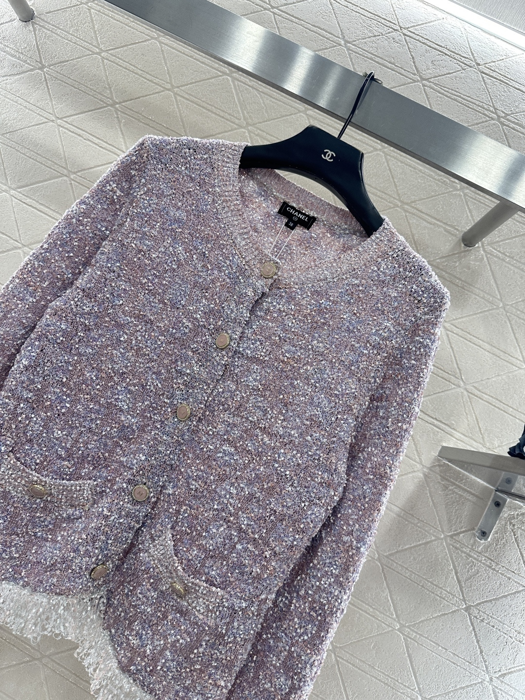 ♥Chane*♥2026新品上架 流苏针织开衫定制YB棉毛纱线织造，质感细腻，舒适好穿，圆领针织开衫剪裁