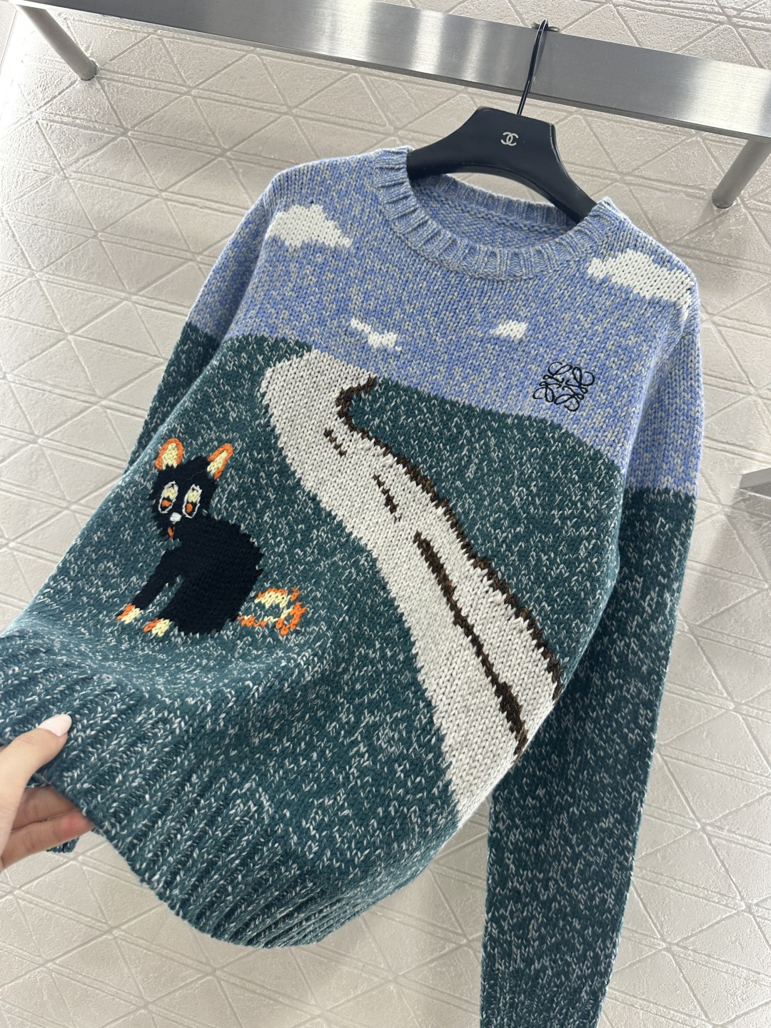 ♥Loew*♥2025新品上架 圆领童趣绘图套头毛衣 定制YB羊毛纱线材质，质感细腻，舒适保暖，圆领针织