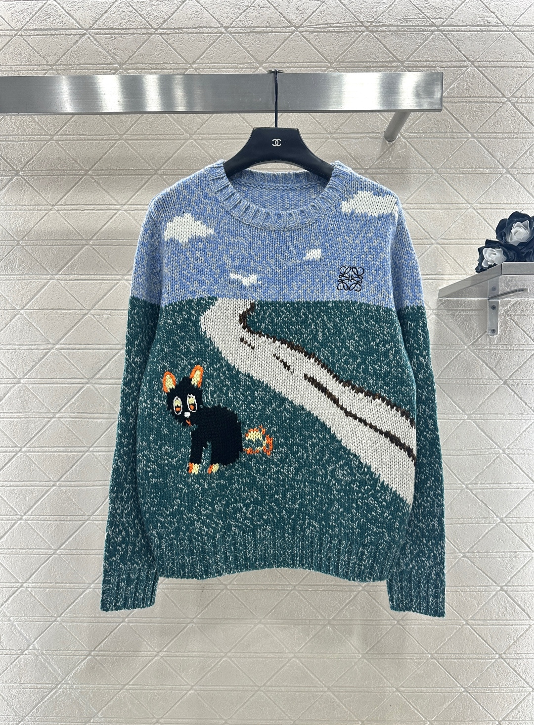 ♥Loew*♥2025新品上架 圆领童趣绘图套头毛衣 定制YB羊毛纱线材质，质感细腻，舒适保暖，圆领针织