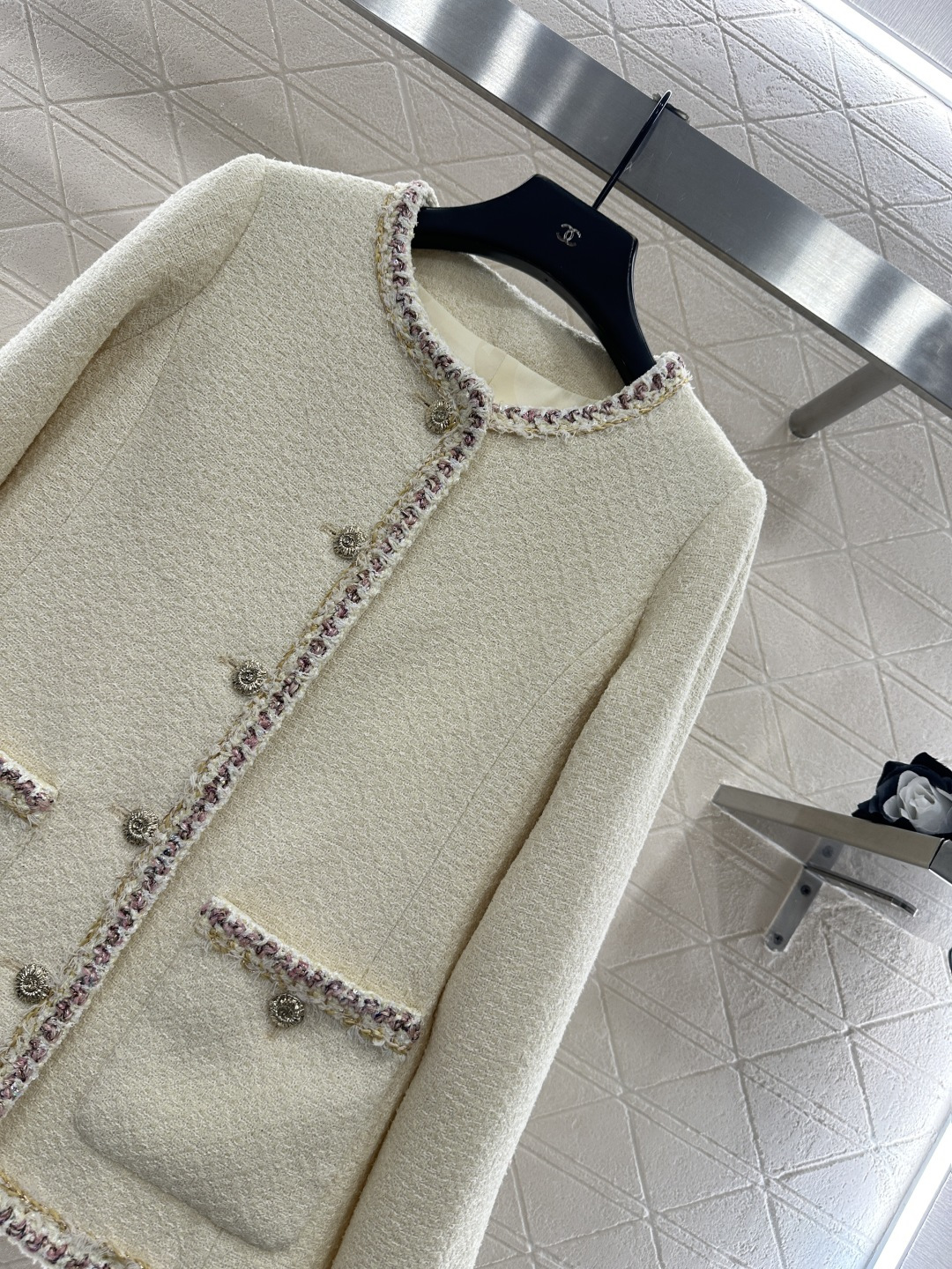 ♥Chane*♥2026新品上架 圆领捆边洋装半裙套装定制YB进口粗纺羊毛呢材质，质感高级，品相十足，圆