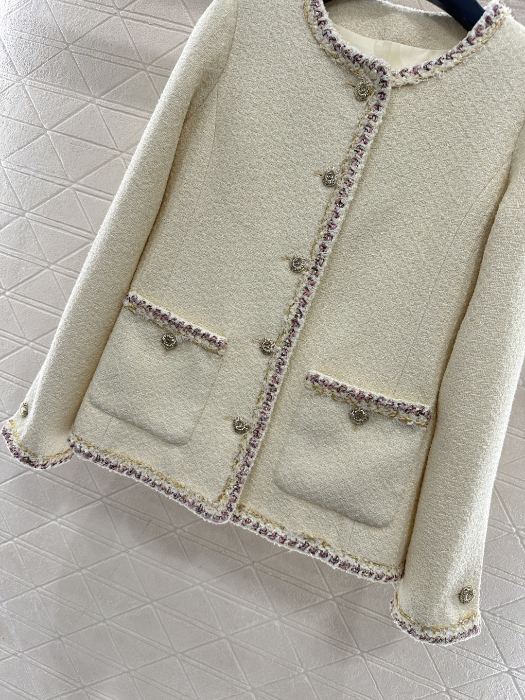 ♥Chane*♥2026新品上架 圆领捆边洋装半裙套装定制YB进口粗纺羊毛呢材质，质感高级，品相十足，圆