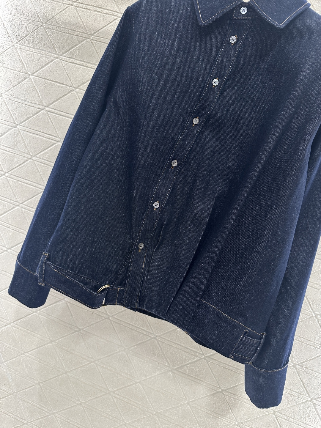 ♥Loew*♥2025新品上架 牛仔衬衫腰带阔腿长裤套装定制YB牛仔斜纹棉材质，透气性佳，柔软亲肤，翻领