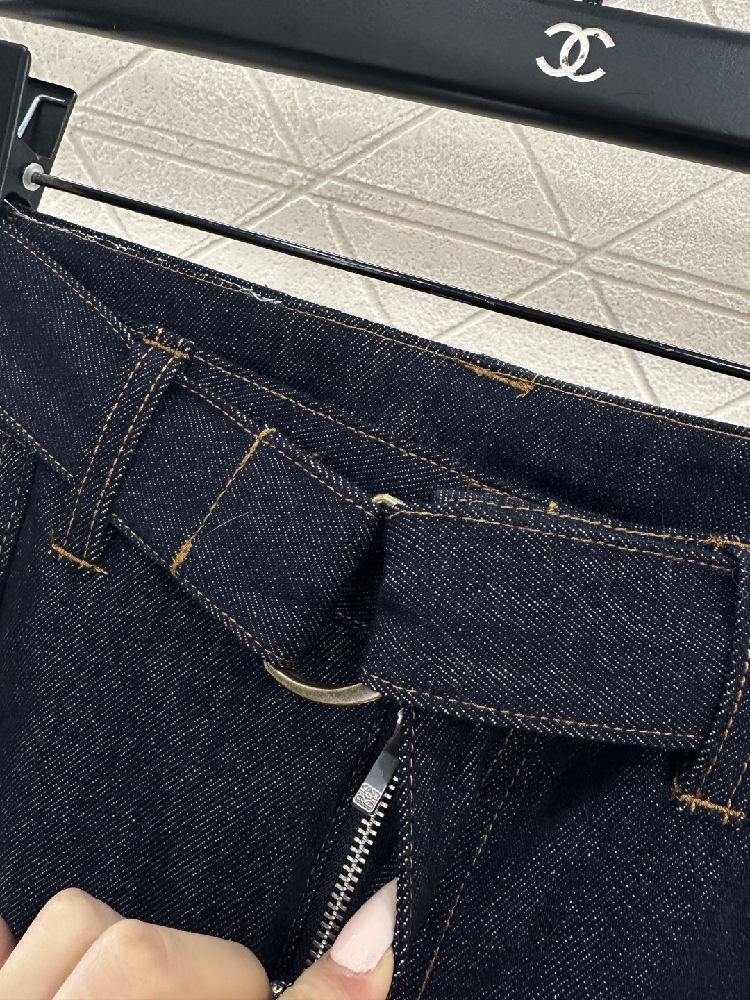 ♥Loew*♥2025新品上架 牛仔衬衫腰带阔腿长裤套装定制YB牛仔斜纹棉材质，透气性佳，柔软亲肤，翻领