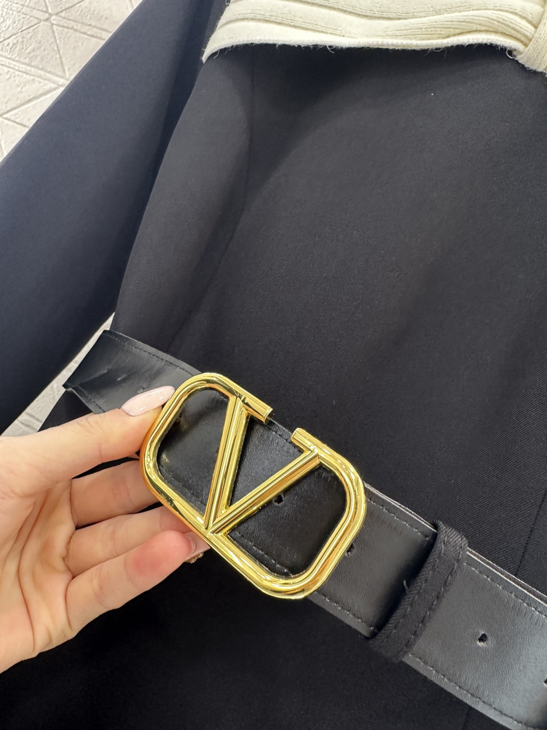 ♥Valentin*♥2025新品上架 蝴蝶结针织领腰带连衣裙定制YB进口材质，肌理明显，垂感有型，圆领