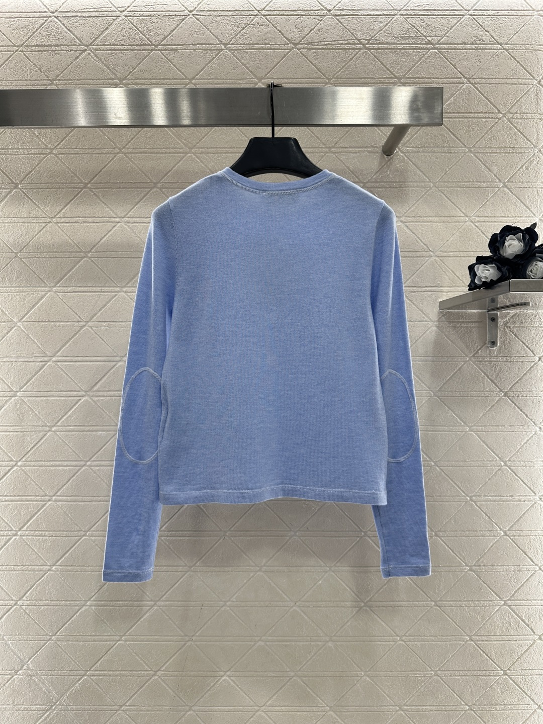 ♥Miumi*♥2026新品上架 半开襟针织上衣定制YB羊毛纱线织造，柔软细腻，穿搭舒适，圆领修身上衣剪