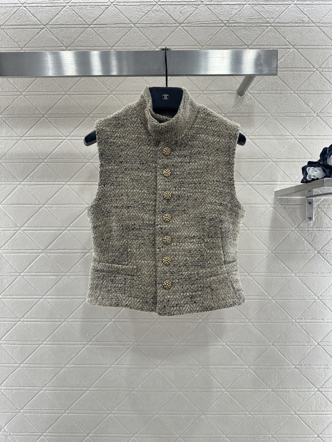 ♥lP。*♥2026新品上架 立领编织马甲阔腿裤套装定制YB进口粗纺羊毛呢材质，质感高级，品相十足，立领