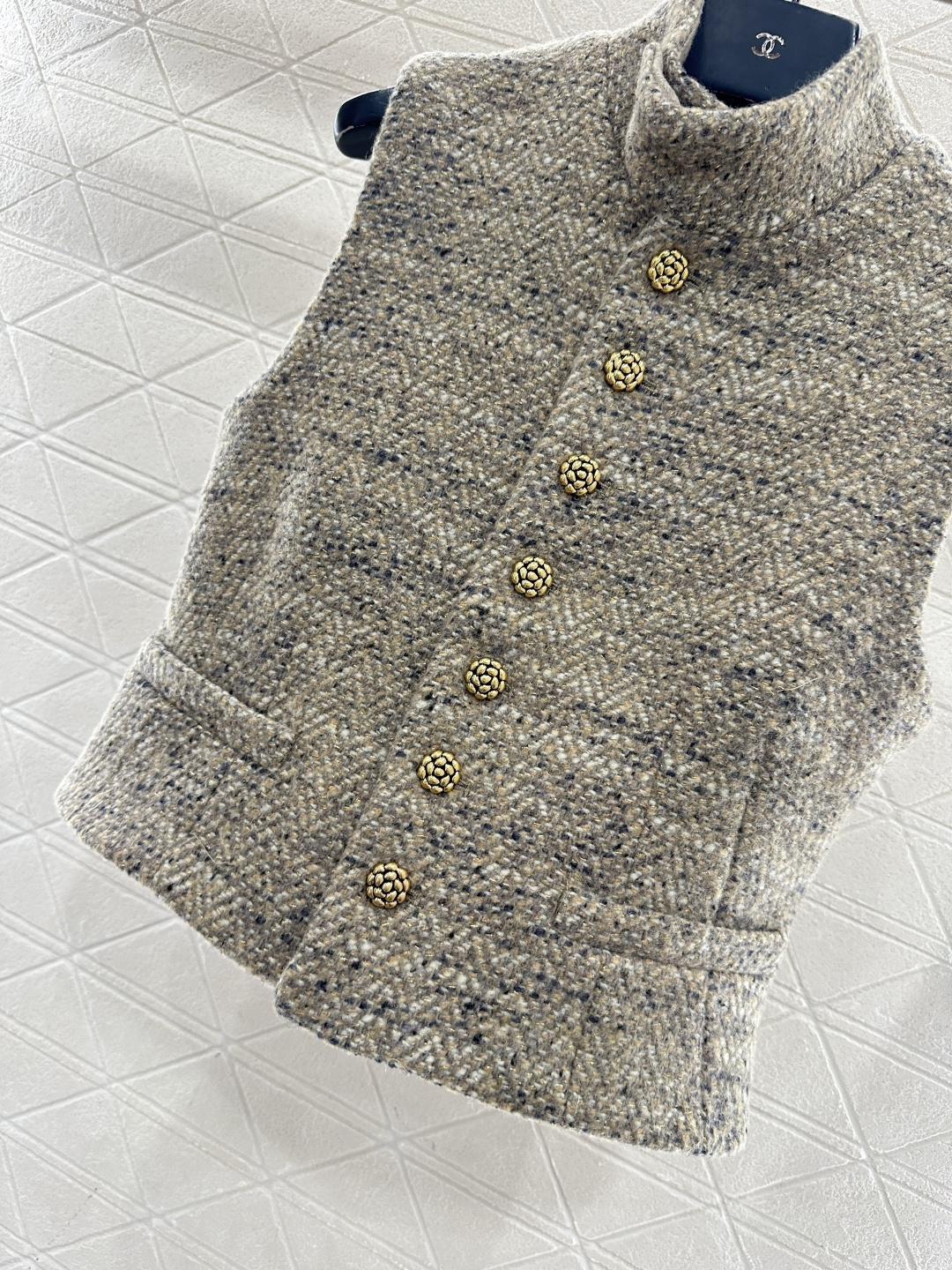 ♥lP。*♥2026新品上架 立领编织马甲阔腿裤套装定制YB进口粗纺羊毛呢材质，质感高级，品相十足，立领