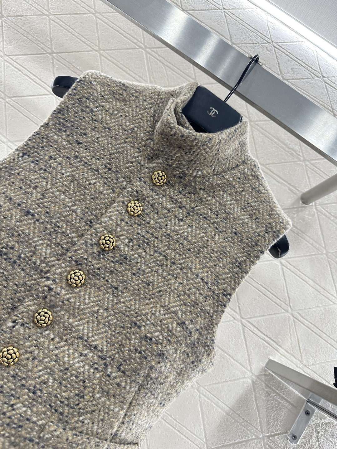 ♥lP。*♥2026新品上架 立领编织马甲阔腿裤套装定制YB进口粗纺羊毛呢材质，质感高级，品相十足，立领