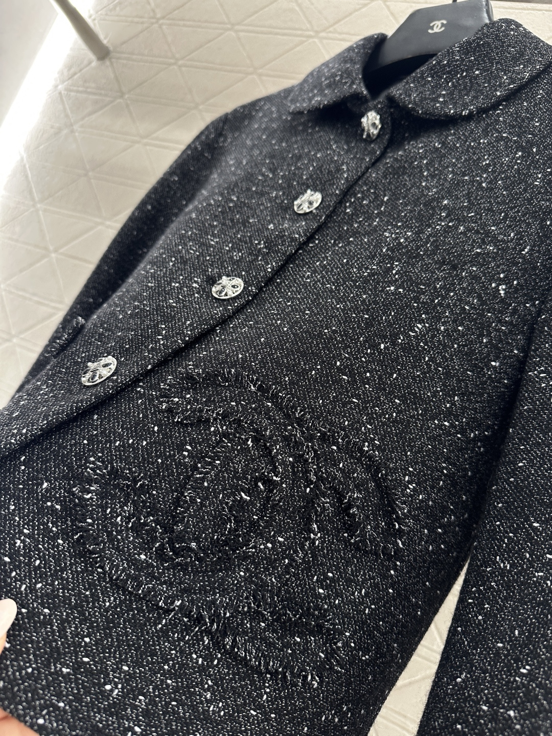 ♥Chane*♥2025新品上架 复古粗纺上衣半裙套装定制YB进口羊毛呢材质，质感高级，品相十足，翻领正