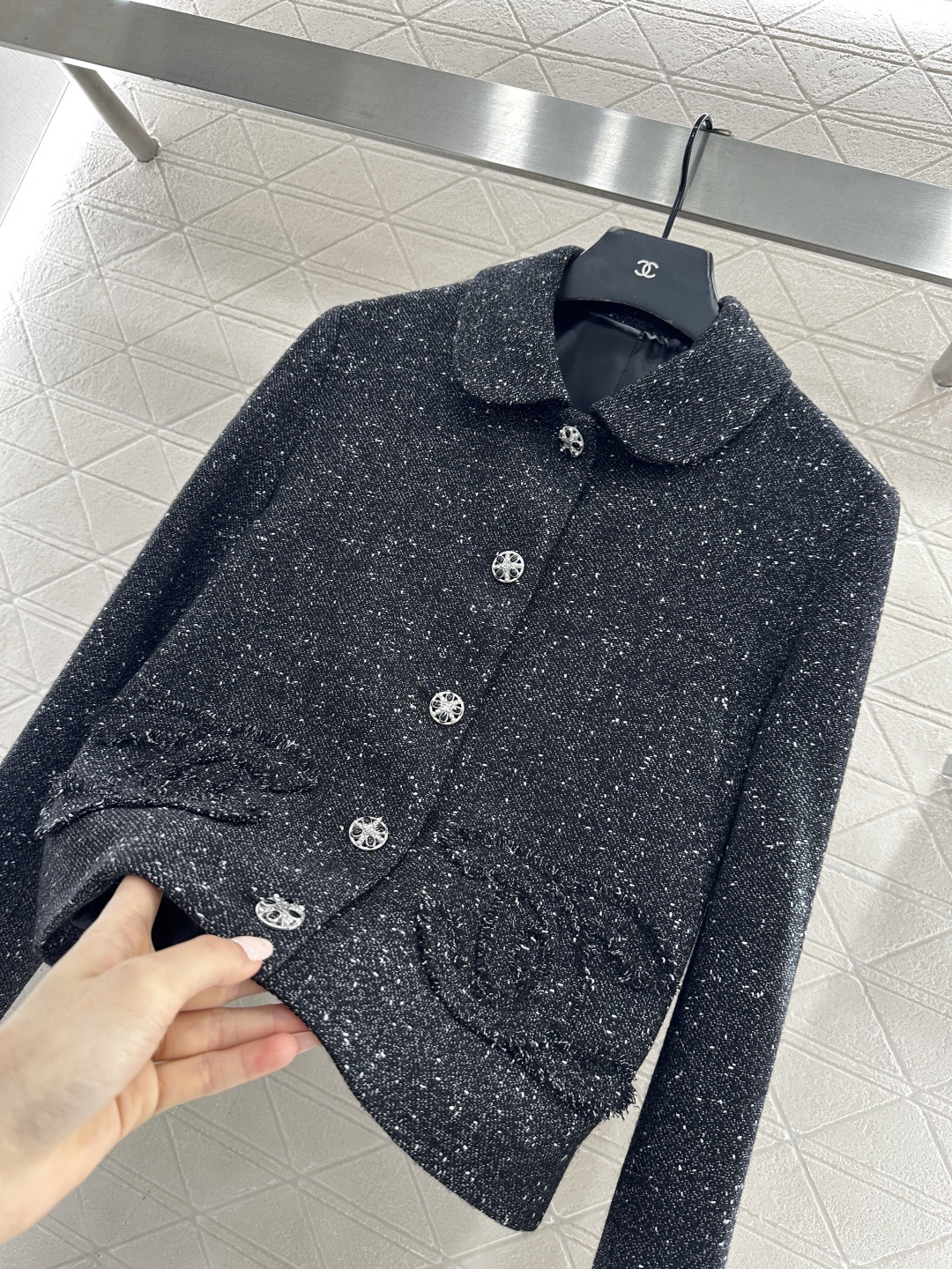 ♥Chane*♥2025新品上架 复古粗纺上衣半裙套装定制YB进口羊毛呢材质，质感高级，品相十足，翻领正