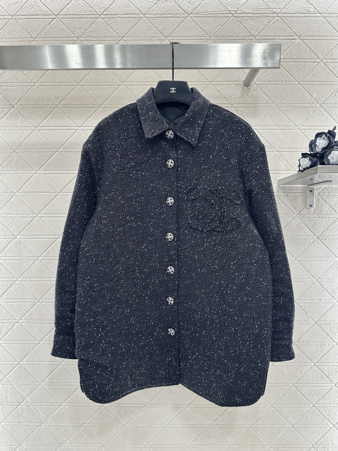 ♥Chane*♥2025新品上架 复古粗纺棉服外套半裙套装定制YB进口羊毛呢材质，质感高级，品相十足，内