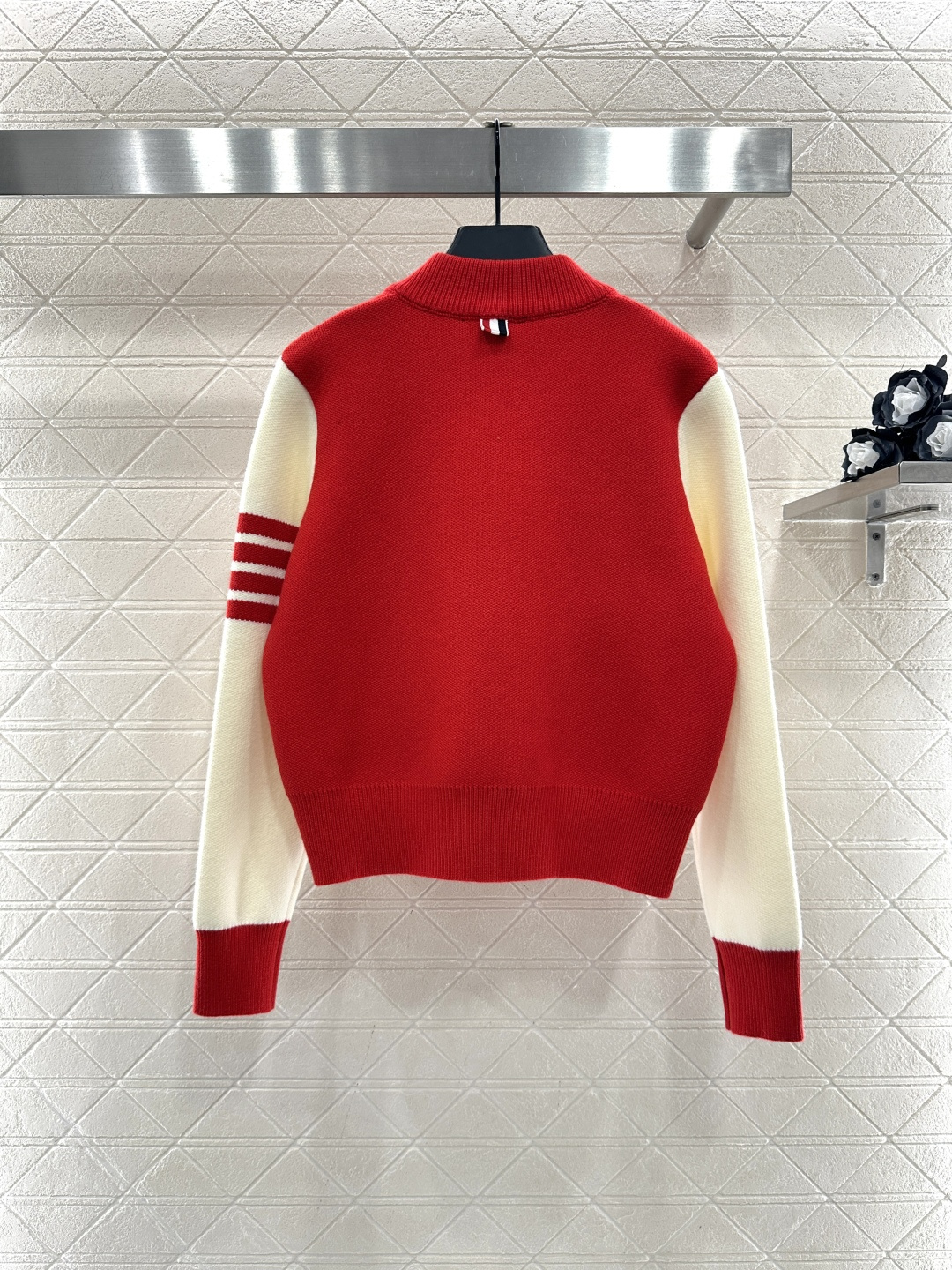 ♥Thom Brown*♥2025新品上架 针织立领棒球式外套定制YB羊毛纱线织造，质感柔软，保暖亲肤，