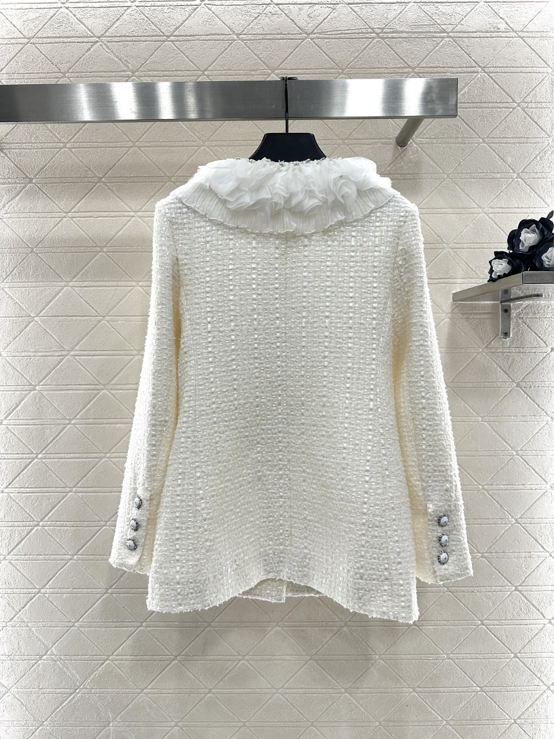 ♥Chane*♥2026新品上架 层叠花边洋装短裤套装定制YB进口粗纺羊毛呢材质，质感高级，品相十足，翻