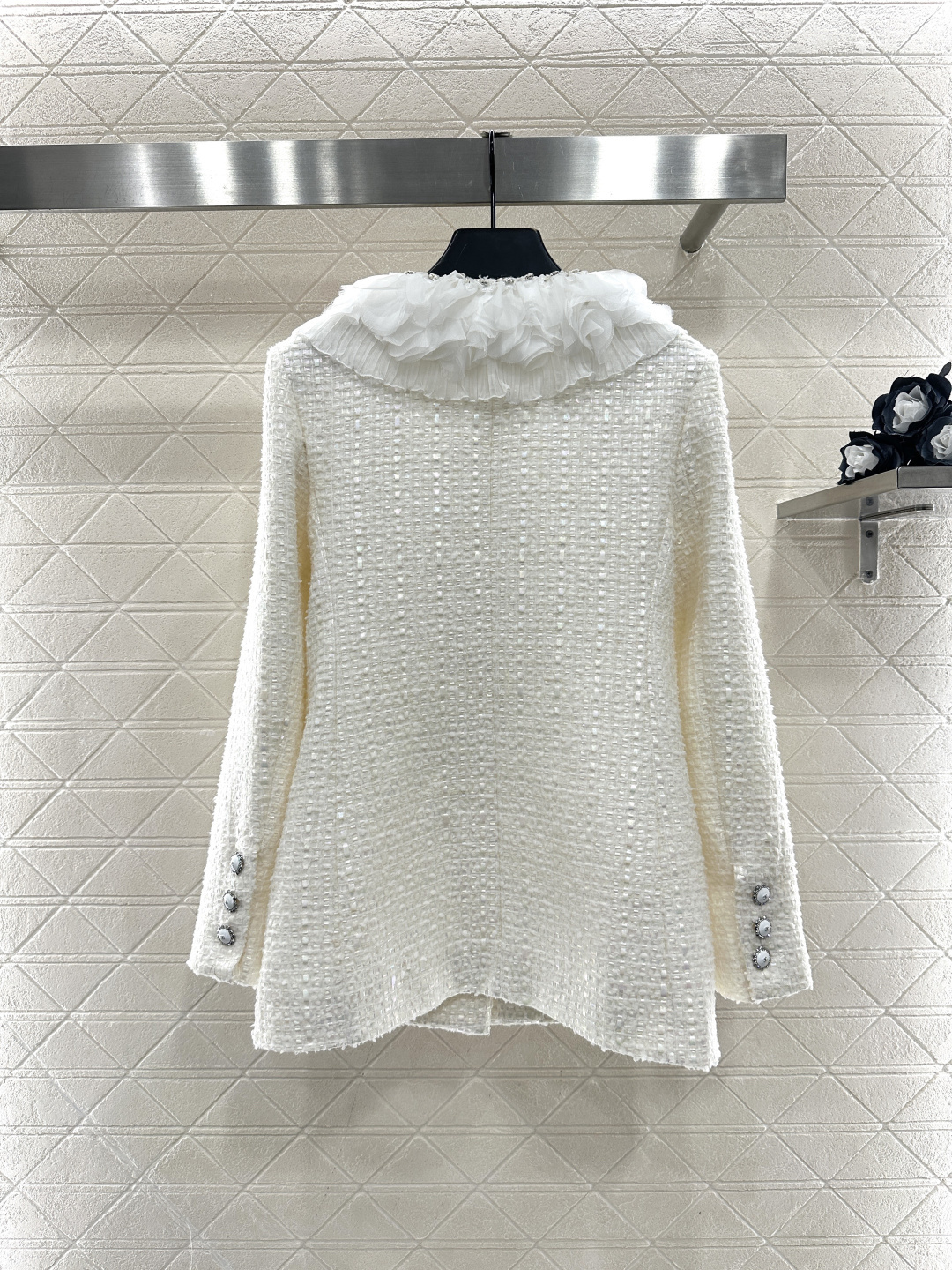 ♥Chane*♥2026新品上架 层叠花边洋装短裤套装定制YB进口粗纺羊毛呢材质，质感高级，品相十足，翻