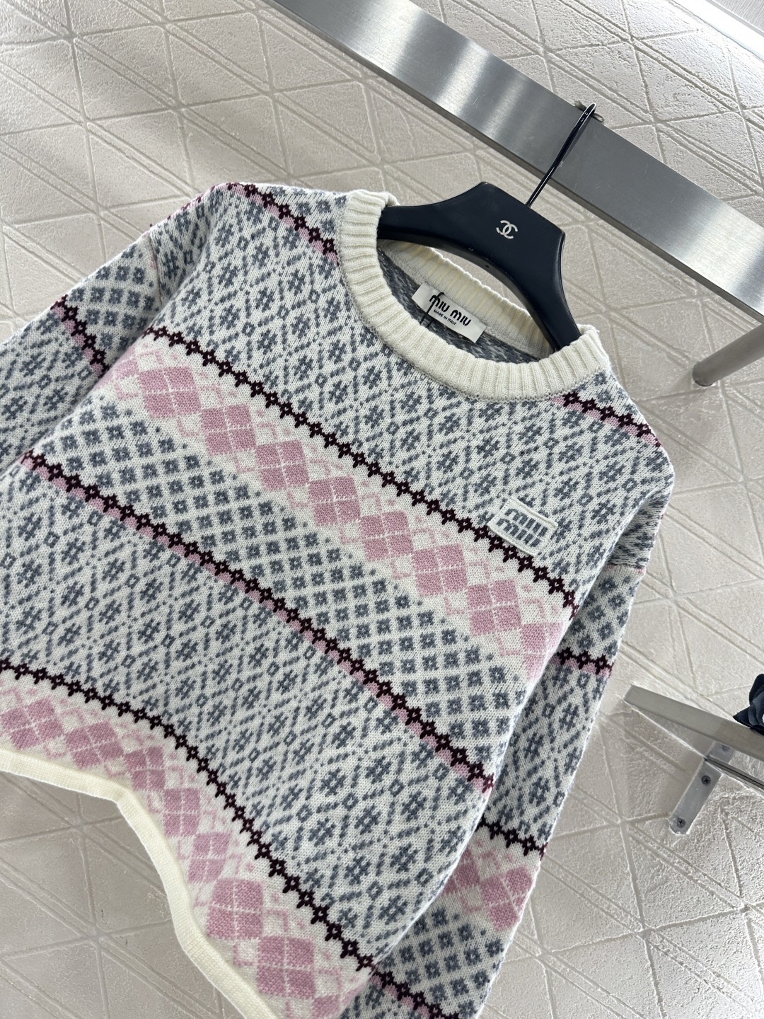 ♥Miumi*♥2026新品上架 圆领费尔岛套头毛衣定制YB羊毛纱线织造，穿搭舒适，质感十足，圆领短款套