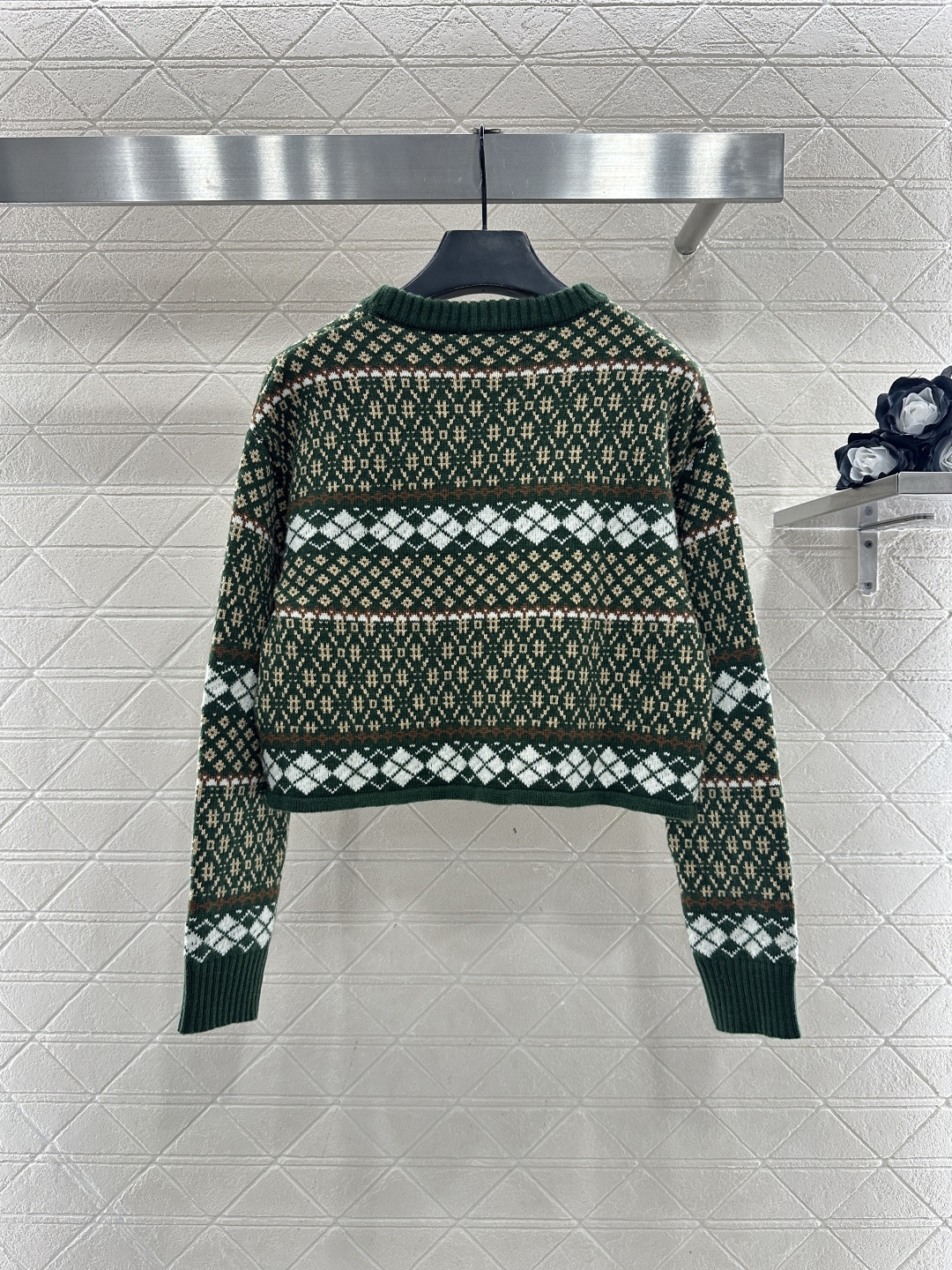 ♥Miumi*♥2026新品上架 圆领费尔岛套头毛衣定制YB羊毛纱线织造，穿搭舒适，质感十足，圆领短款套