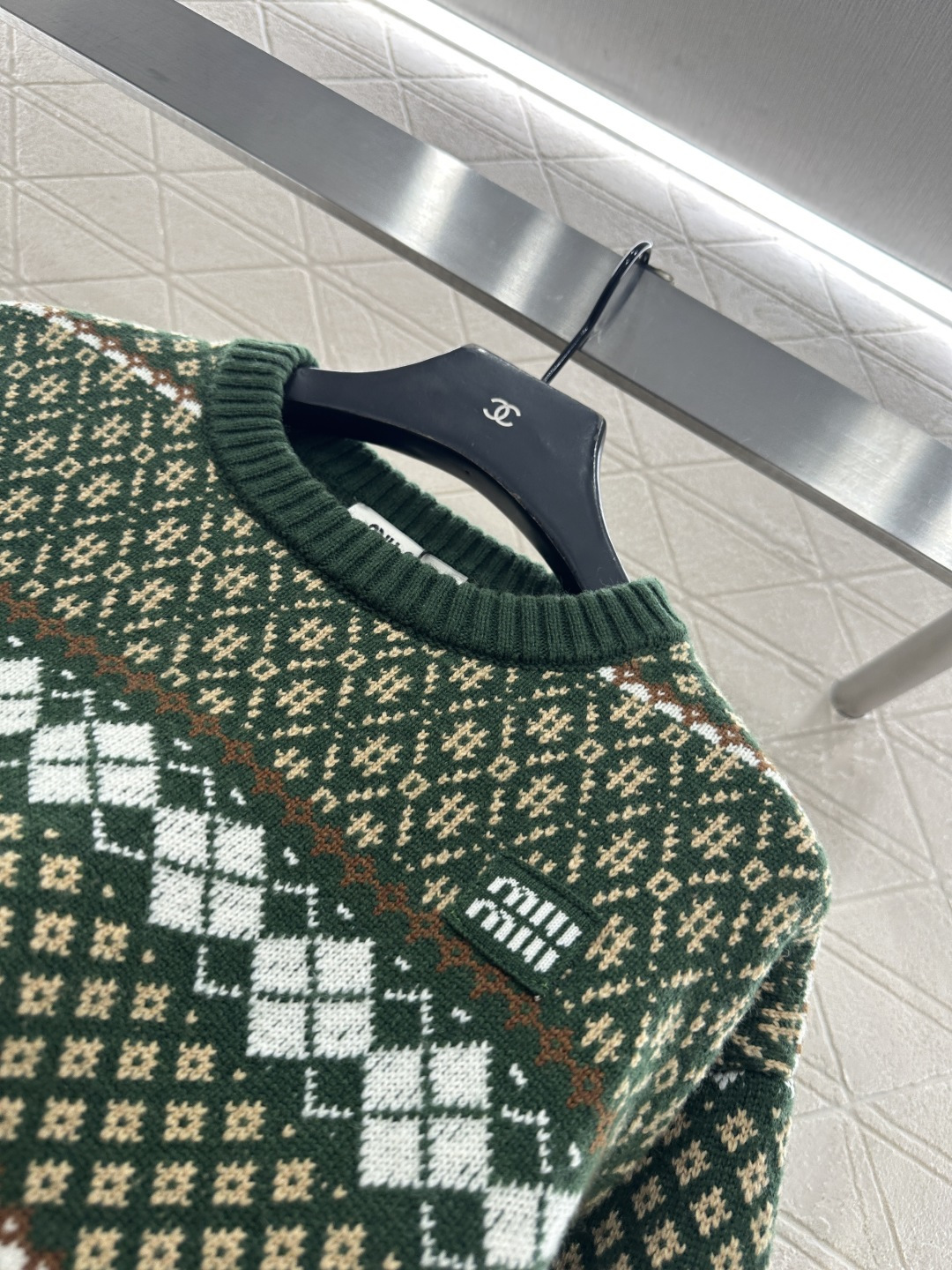 ♥Miumi*♥2026新品上架 圆领费尔岛套头毛衣定制YB羊毛纱线织造，穿搭舒适，质感十足，圆领短款套