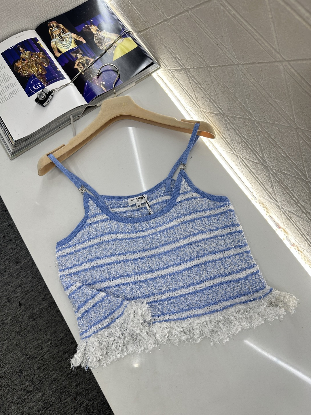 ♥Chane*♥2026新品上架 流苏针织吊带背心定制YB棉毛纱线织造，质感高级，穿搭洋气，平口领针织吊
