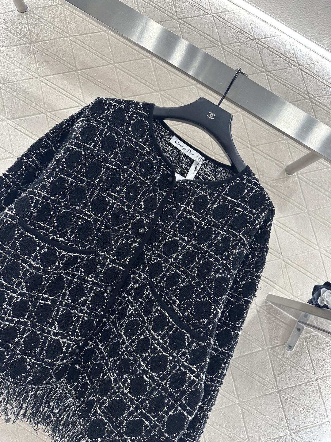 ♥Dio*♥2026新品上架 定位腾格纹针织开衫定制YB羊绒纱线织造，肌理明显，质感上乘，流须针织外套，