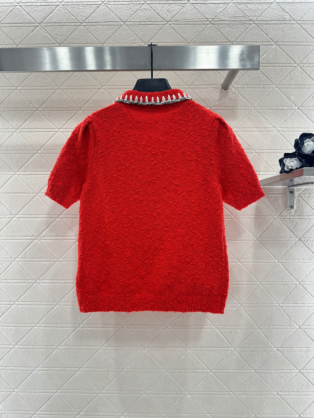 ♥Chane*♥2025新品上架 翻领撞色针织短袖25coco滑雪🎿系列#定制YB羊毛纱线织造，质感高级