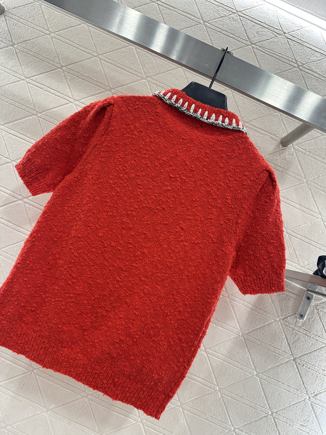 ♥Chane*♥2025新品上架 翻领撞色针织短袖25coco滑雪🎿系列#定制YB羊毛纱线织造，质感高级