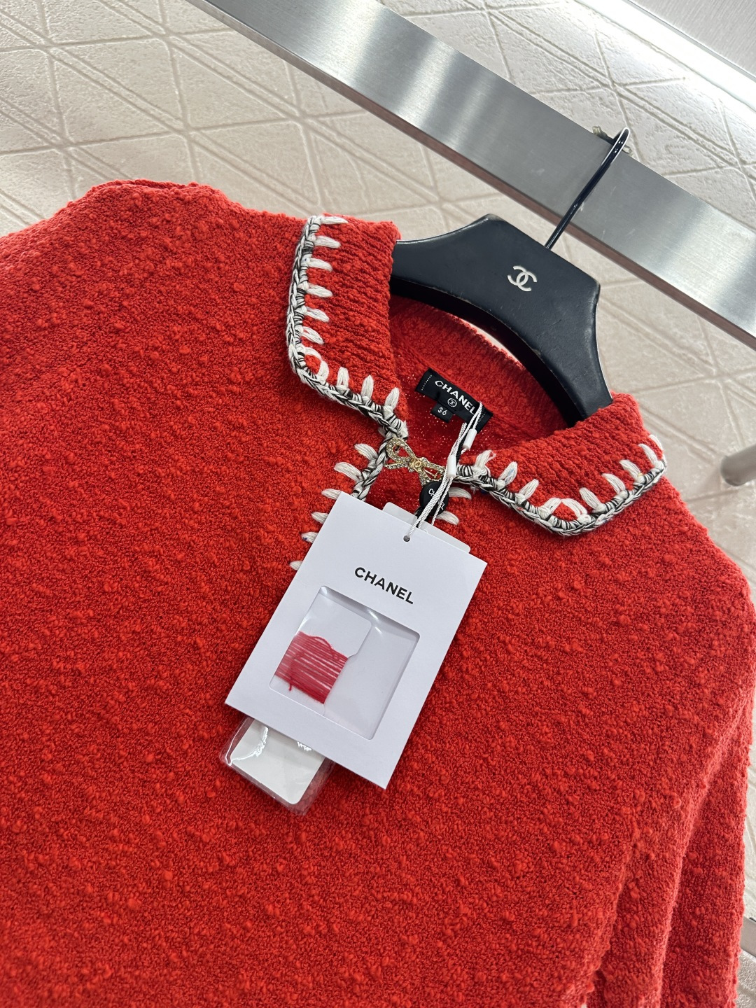 ♥Chane*♥2025新品上架 翻领撞色针织短袖25coco滑雪🎿系列#定制YB羊毛纱线织造，质感高级