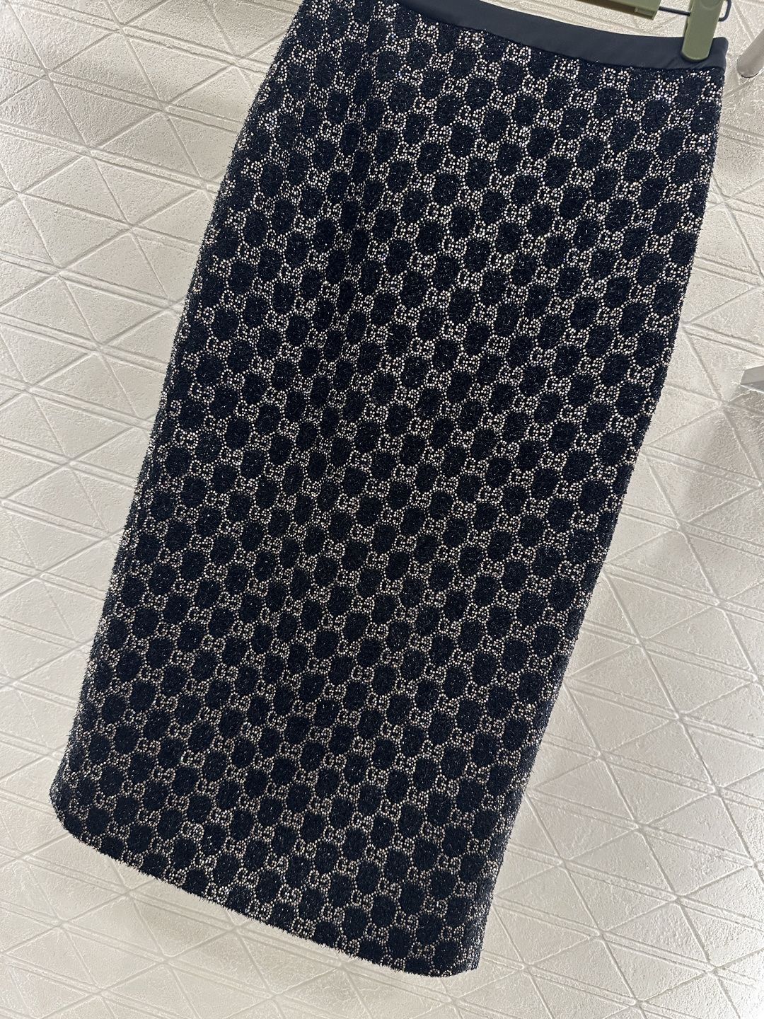 ♥Gucc*♥2026新品上架 重工烫钻短袖半裙套装定制YB进口棉毛材质，质感高级，肌理明显，翻领半开襟