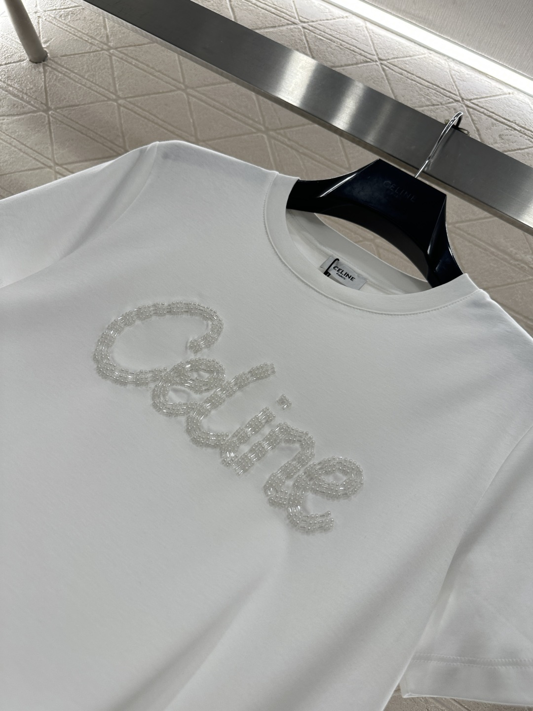 ♥Celin*♥2026新品上架 立体钉珠徽标𝑇𝑒𝑒定制YB丝光全棉材质，透气舒适，质感十足，修身短袖T