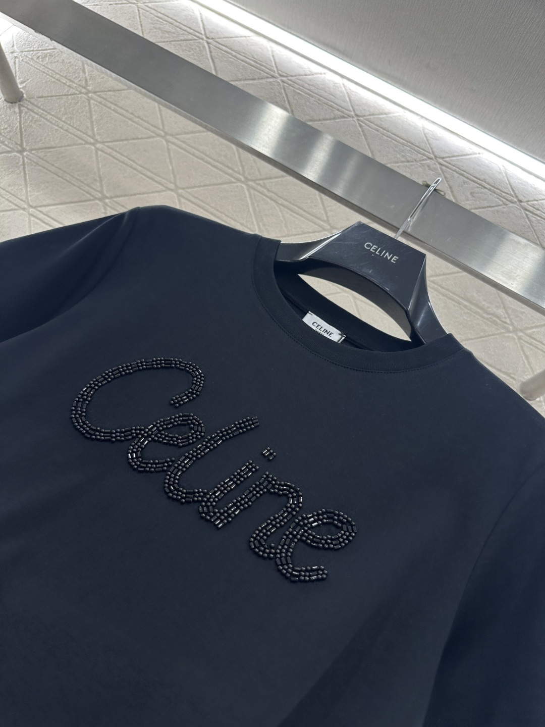 ♥Celin*♥2026新品上架 立体钉珠徽标𝑇𝑒𝑒定制YB丝光全棉材质，透气舒适，质感十足，修身短袖T