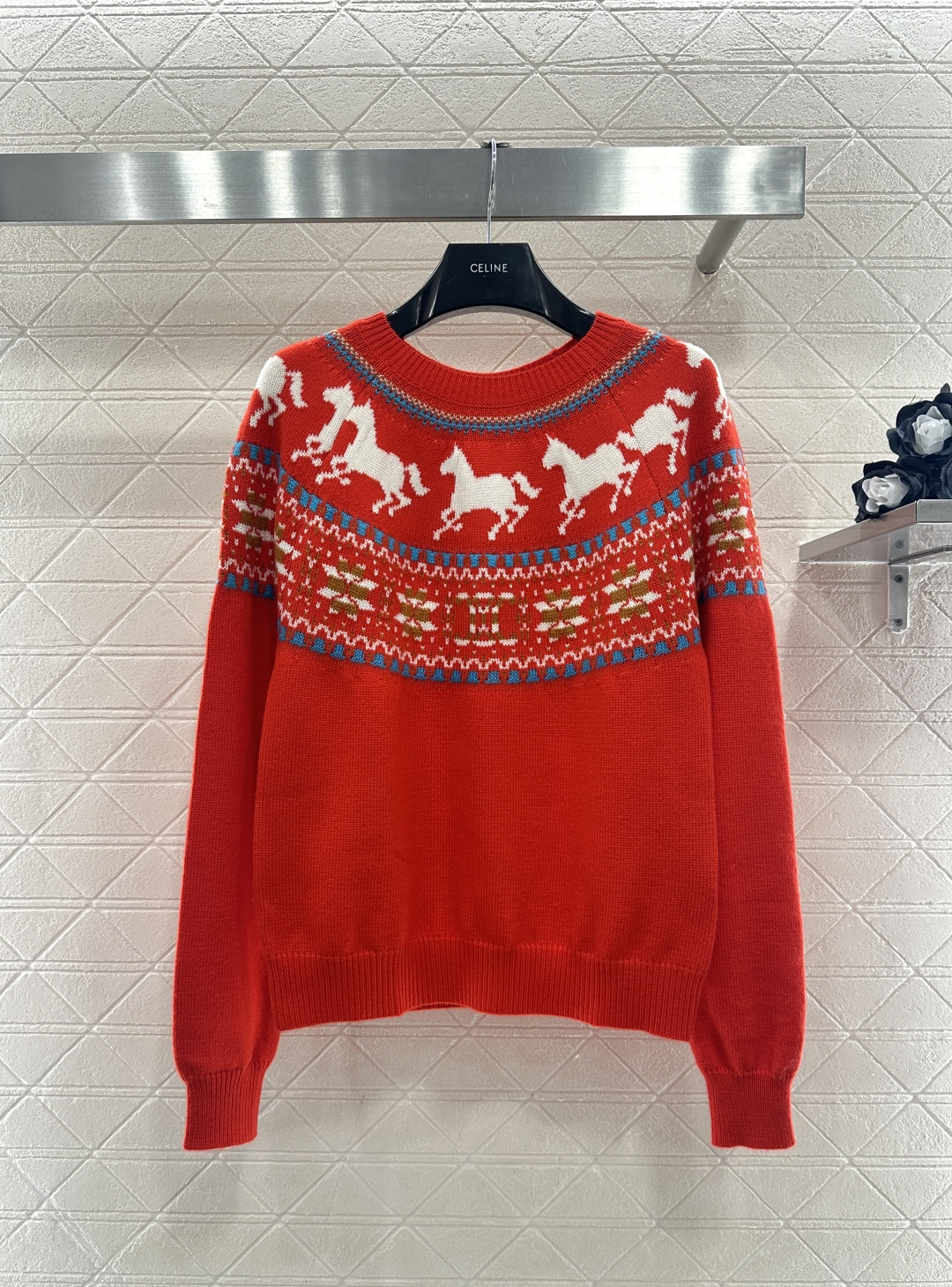 ♥Celin*♥2026新品上架 贺岁马年费尔岛套头毛衣新年贺岁系列#定制YB羊毛纱线织造，穿搭舒适，质