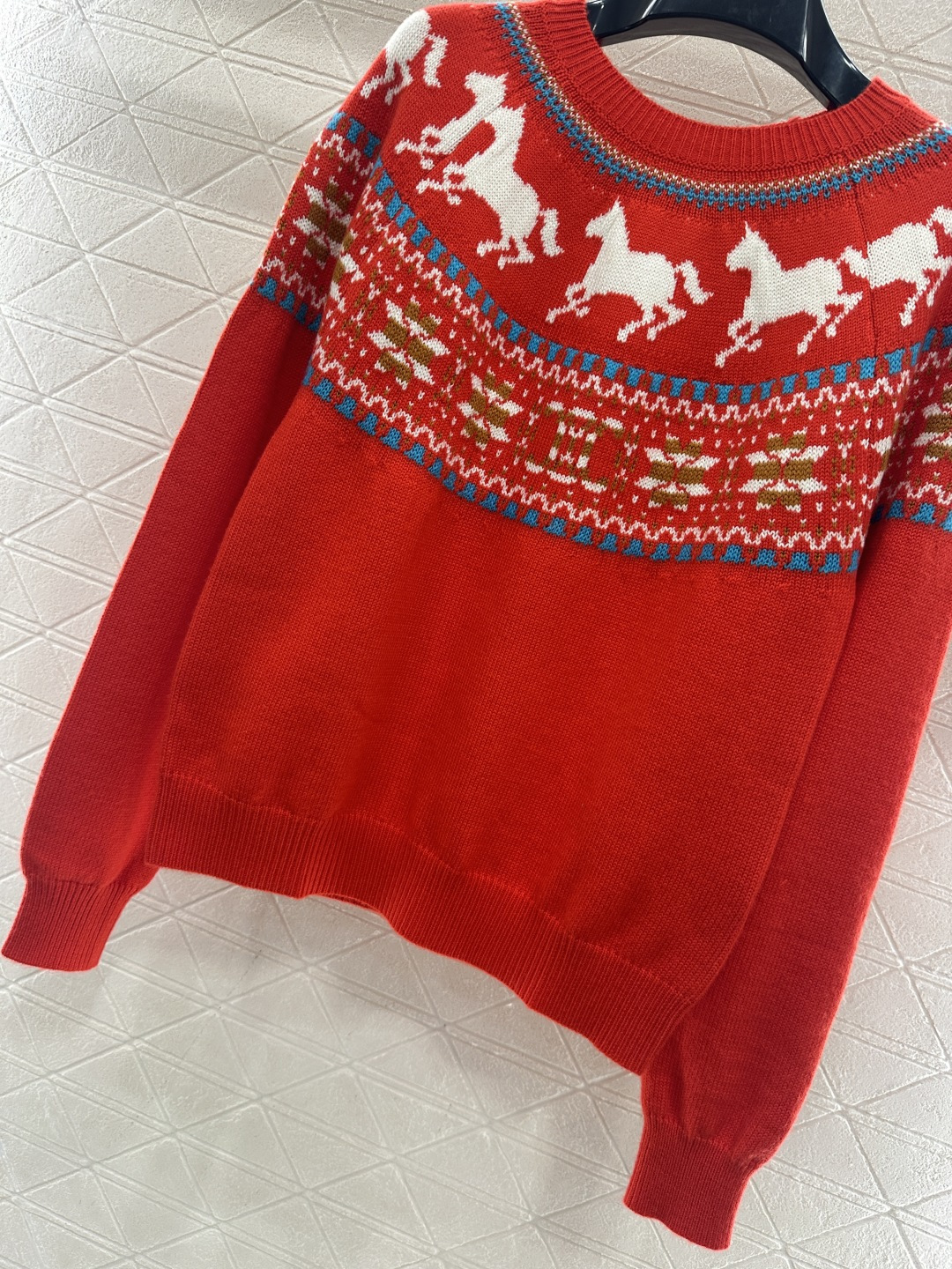 ♥Celin*♥2026新品上架 贺岁马年费尔岛套头毛衣新年贺岁系列#定制YB羊毛纱线织造，穿搭舒适，质