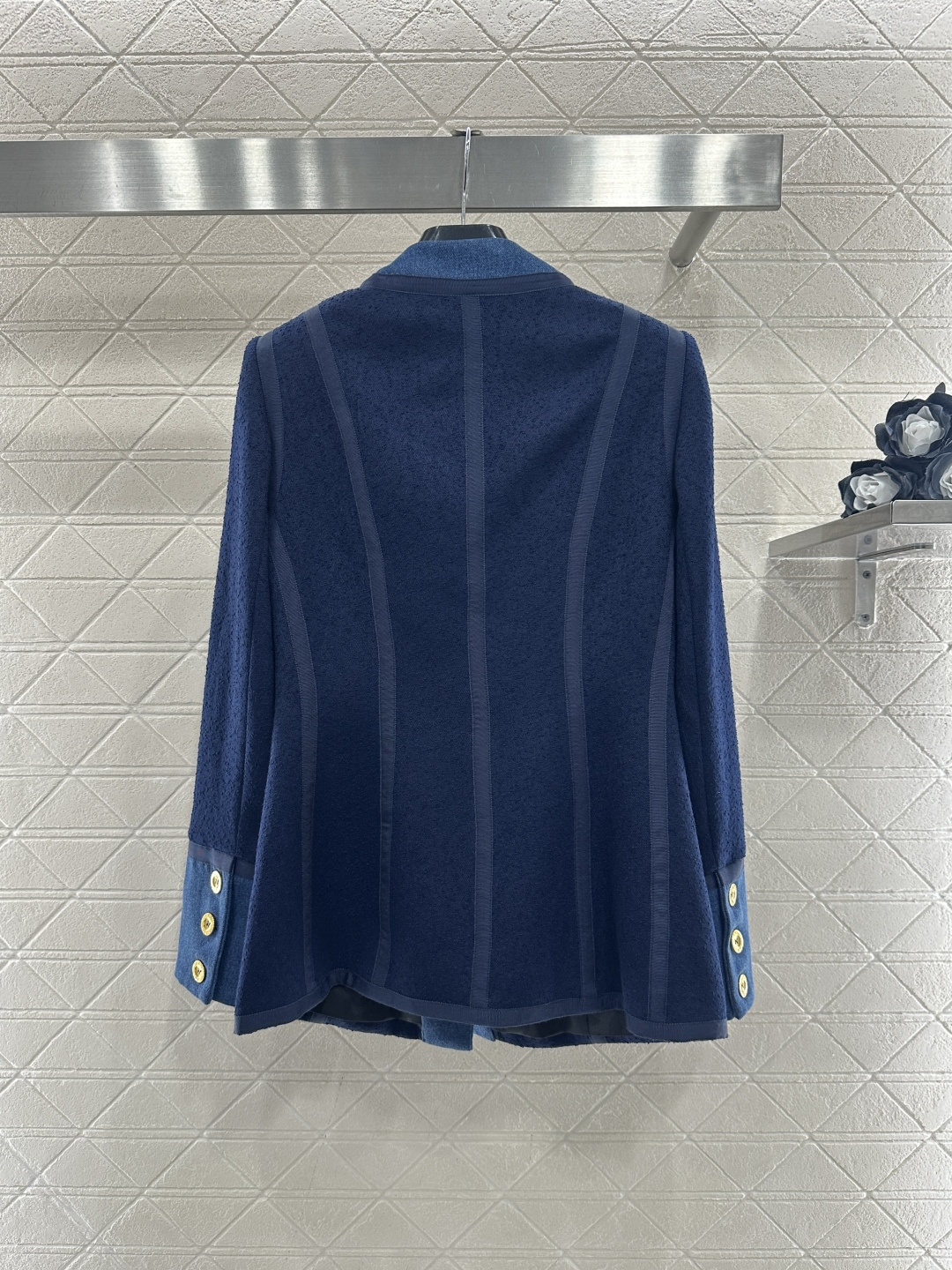 ♥Chane*♥2026新品上架 中古牛仔拼接毛呢外套定制YB进口毛呢➕牛仔材质，质感高级，设计感十足，