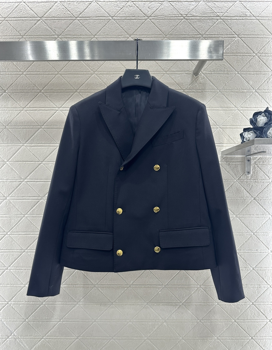 ♥Celin*♥2026新品上架 正肩翻领双排扣外套定制YB进口百分百精仿羊毛材质，质感品相绝佳，翻领外