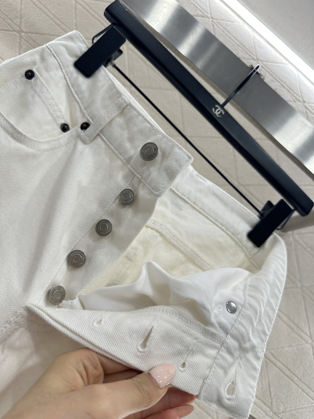 ♥Celin*♥2026新品上架 皮牌牛仔直筒长裤定制YB斜纹棉牛仔材质，质感高级，挺括有型，高腰系扣直