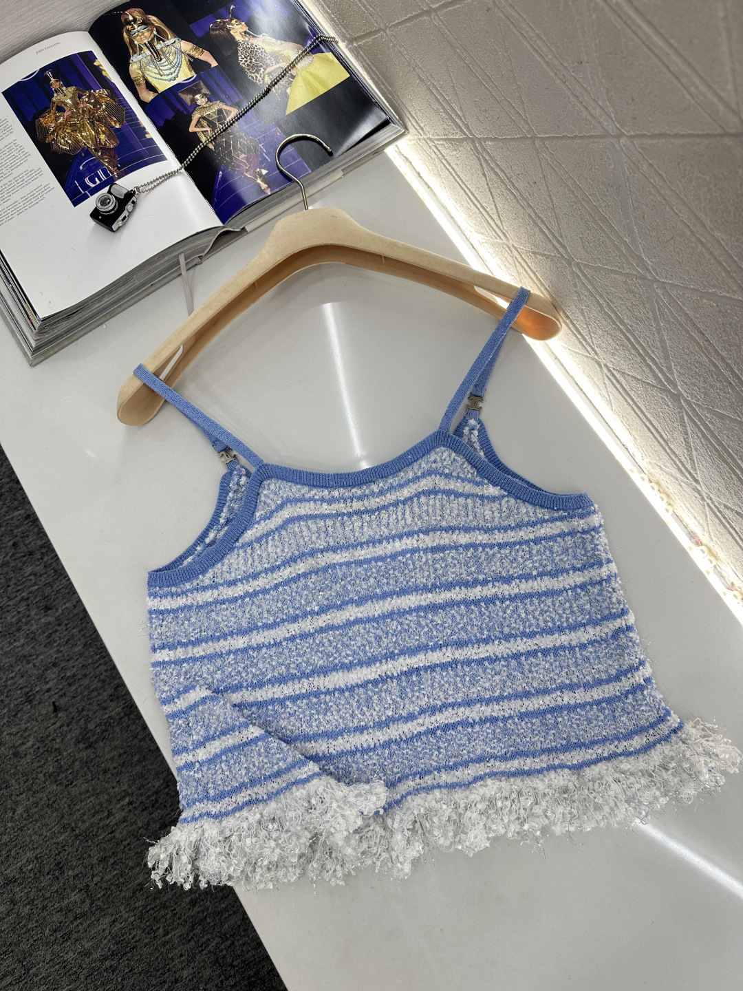 ♥Chane*♥2026新品上架 流苏针织吊带背心定制YB棉毛纱线织造，质感高级，穿搭洋气，平口领针织吊