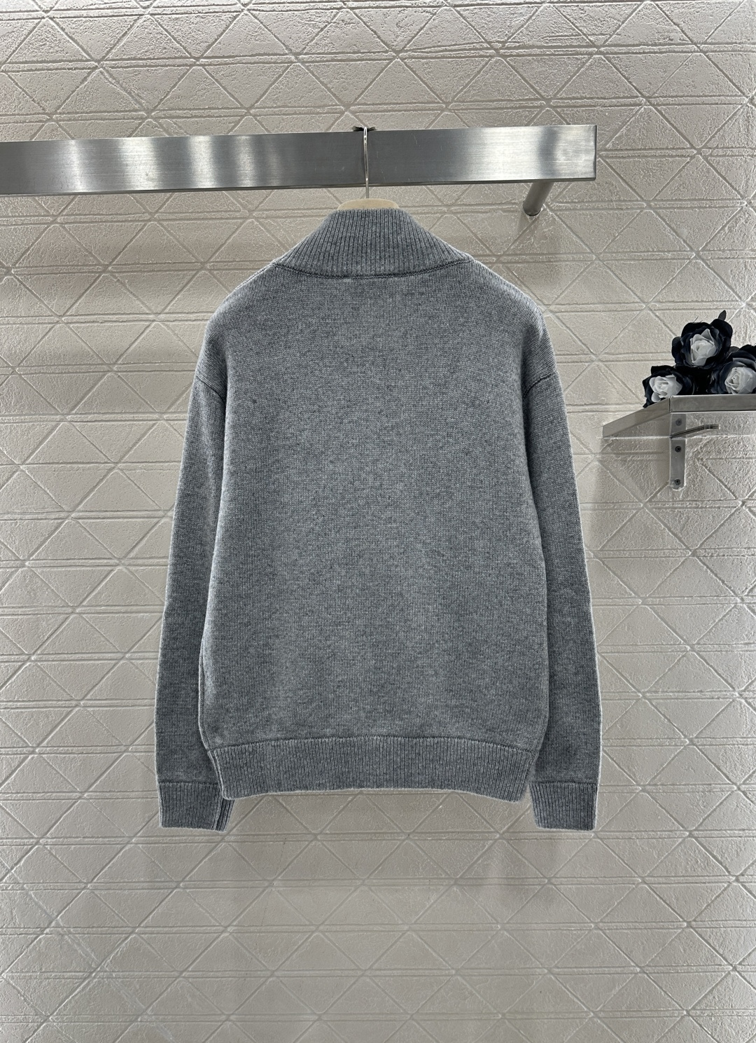 ♥Miumi*♥2026新品上架 针织拉链开衫外套定制YB羊毛纱线织造，质感高级，舒适柔软，立领针织拉链