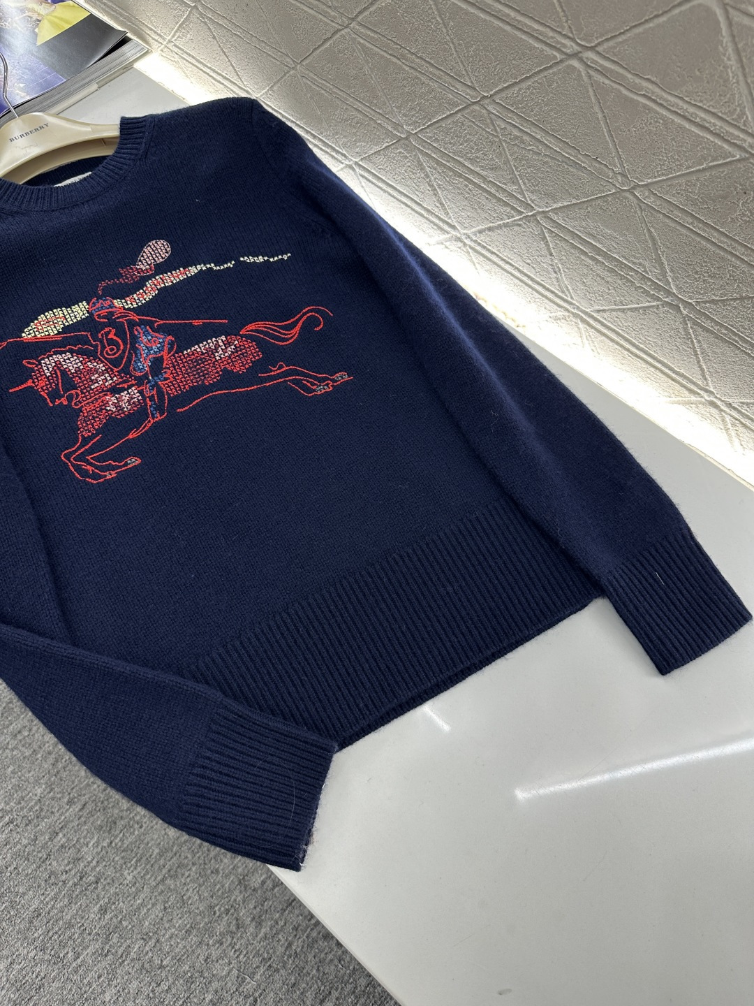 ♥BBR*♥202新品上架 贺岁刺绣战马针织毛衣新年贺岁系列#定制YB羊毛纱线织造，穿搭舒适，质感十足，