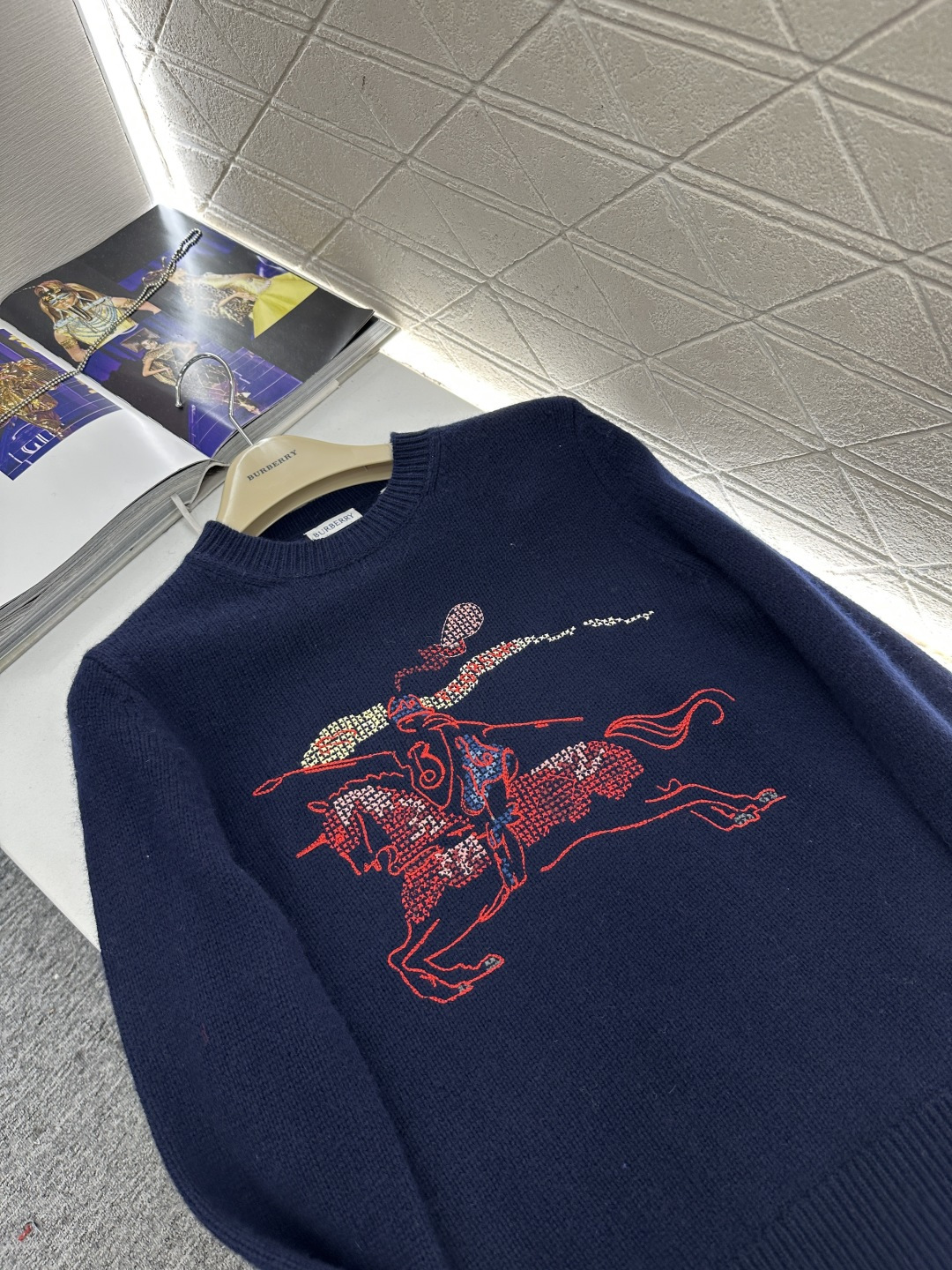 ♥BBR*♥202新品上架 贺岁刺绣战马针织毛衣新年贺岁系列#定制YB羊毛纱线织造，穿搭舒适，质感十足，