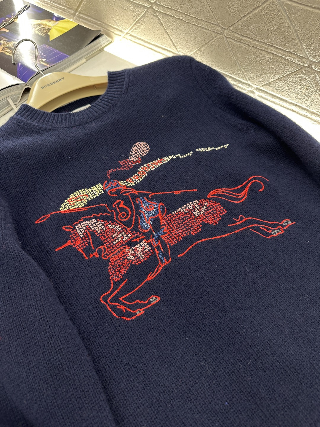 ♥BBR*♥202新品上架 贺岁刺绣战马针织毛衣新年贺岁系列#定制YB羊毛纱线织造，穿搭舒适，质感十足，