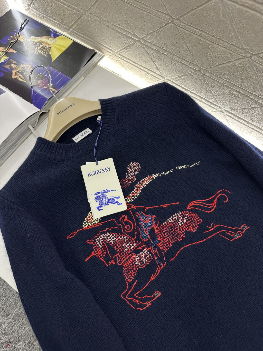 ♥BBR*♥202新品上架 贺岁刺绣战马针织毛衣新年贺岁系列#定制YB羊毛纱线织造，穿搭舒适，质感十足，