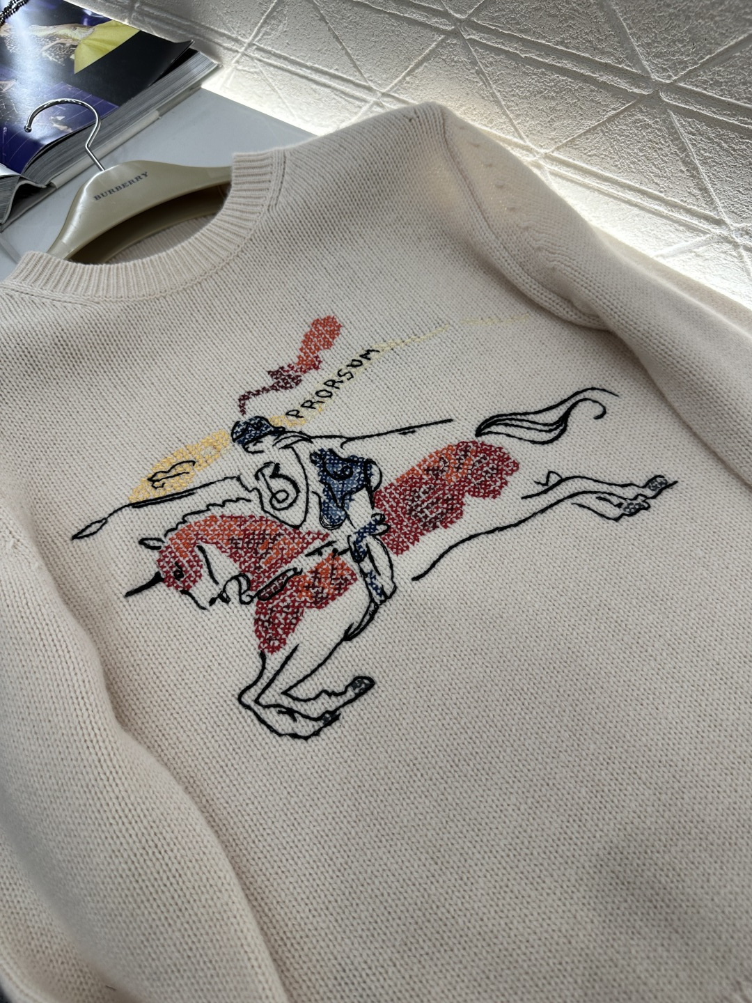 ♥BBR*♥202新品上架 贺岁刺绣战马针织毛衣新年贺岁系列#定制YB羊毛纱线织造，穿搭舒适，质感十足，