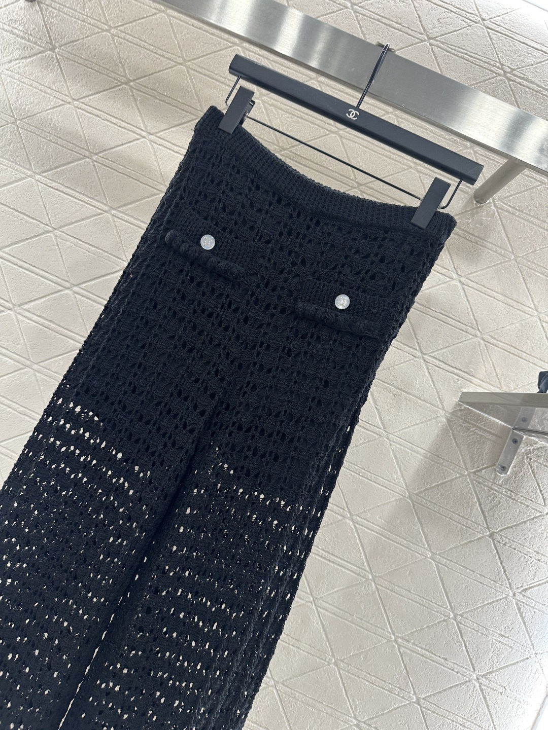 ♥Chane*♥2026新品上架 镂空针织阔腿长裤定制YB棉毛纱线织造，质感舒适，柔软弹力，高腰阔腿直筒
